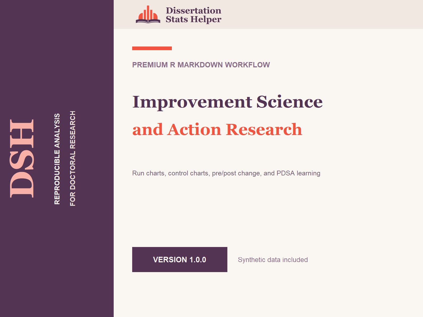 Improvement Science and Action Research for EdD Dissertations — Dissertation Stats Helper product cover