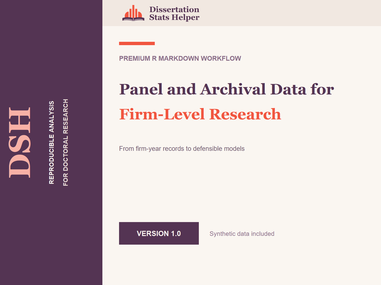 Panel and Archival Data for Firm-Level Research — Dissertation Stats Helper product cover